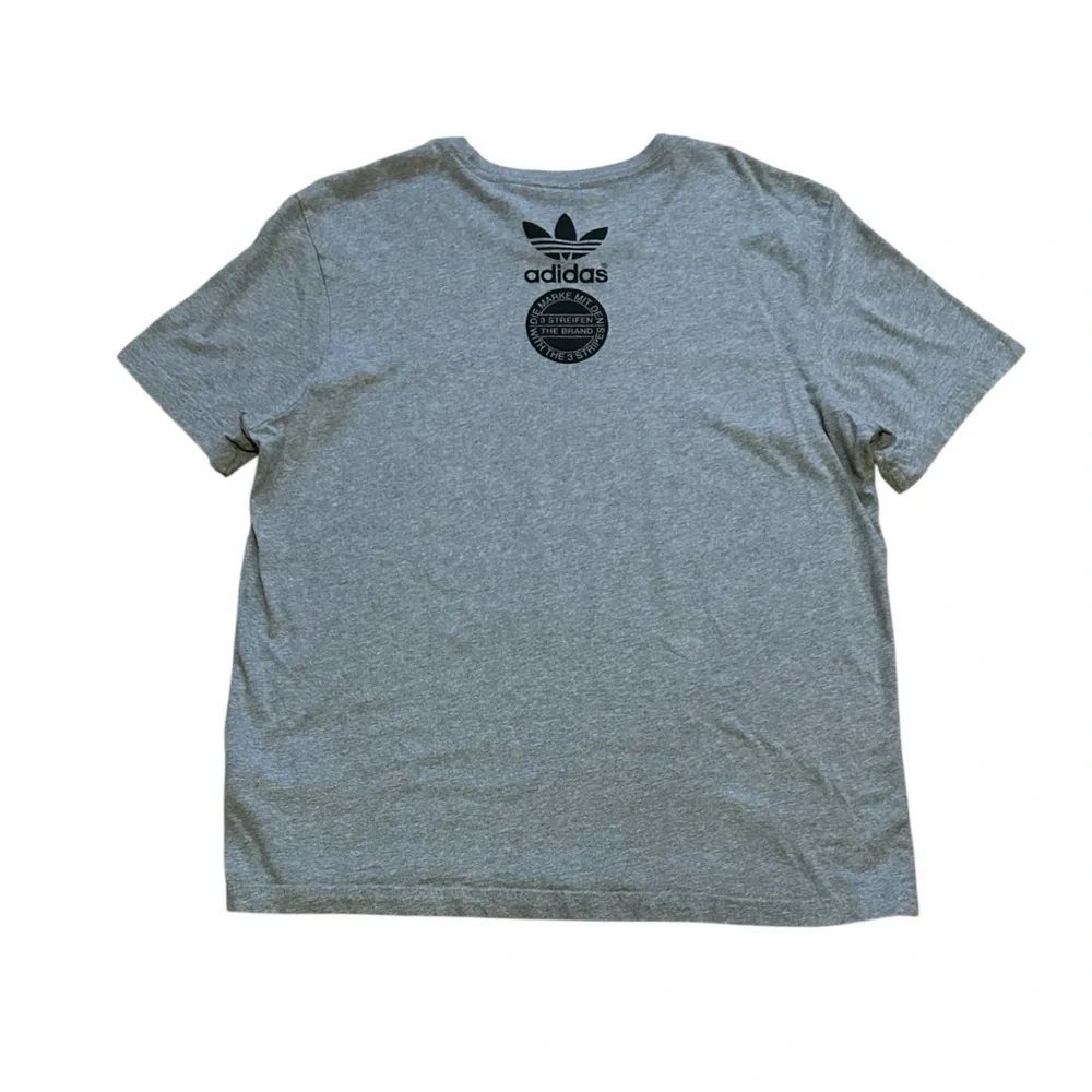Adidas Original Trefoil Logo Graphic Tee Heather Gray Men’s Large - Picture 2 of 6
